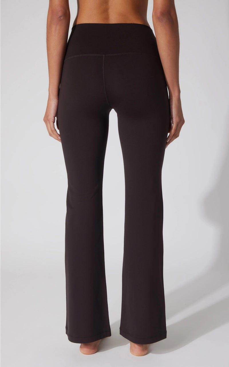 Fleece Lined Flare Leggings in Black