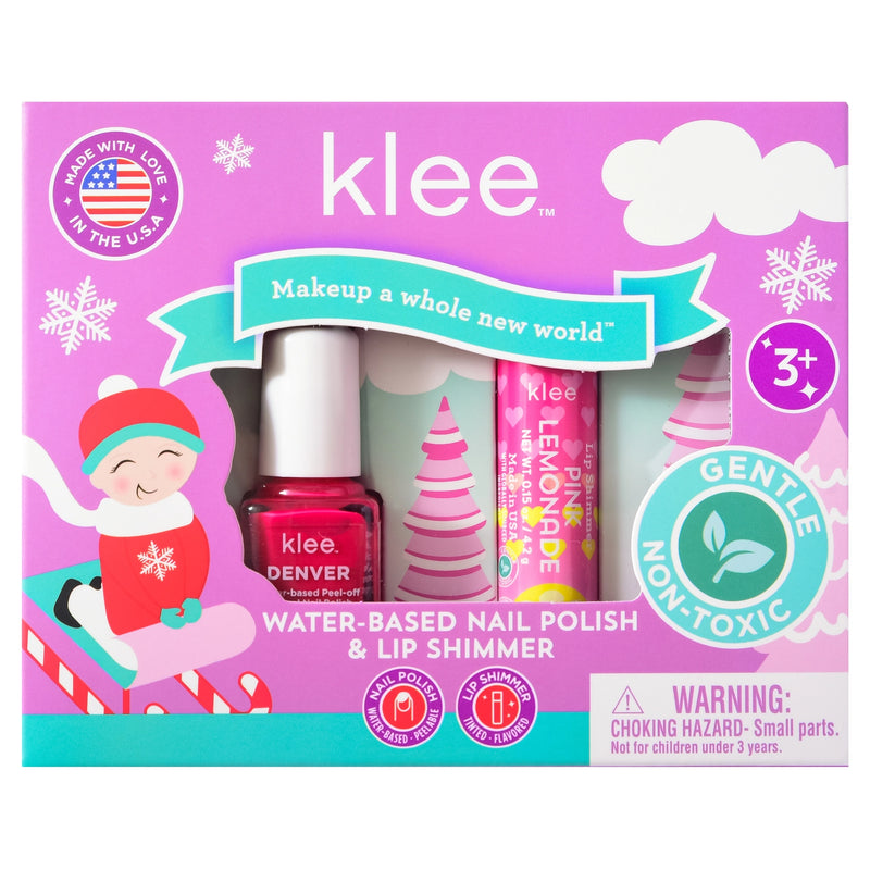 Klee Kids - Water-Based Nail Polish & Lip Shimmer Holiday Set