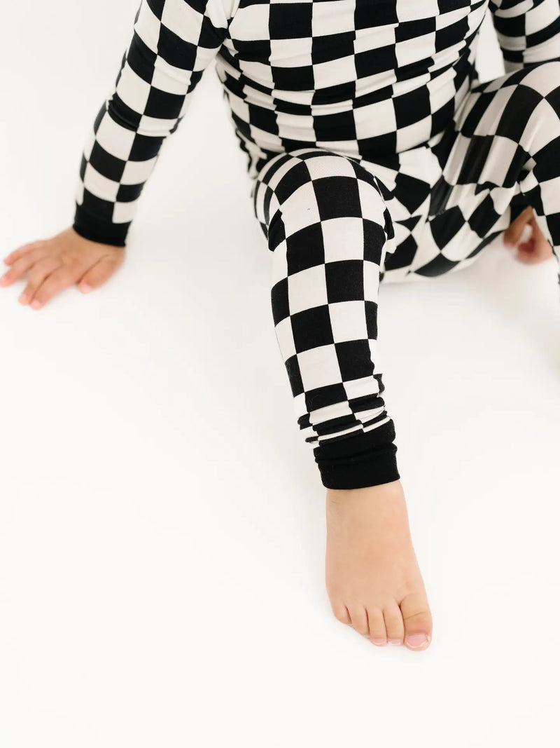 Black Checkered Bamboo Set