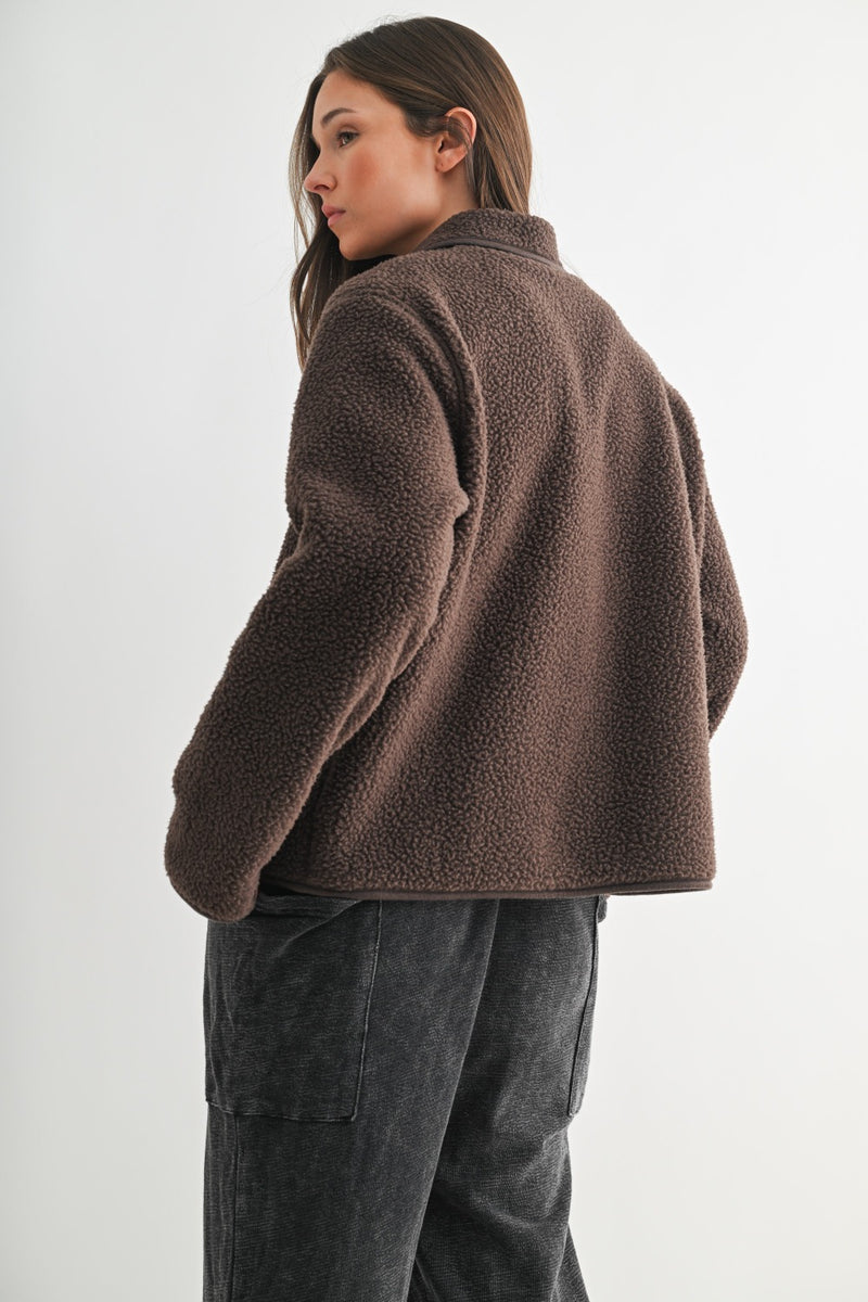 Faye Button Sherpa Jacket