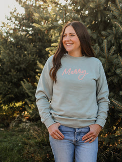 MERRY SWEATSHIRT | SAGE