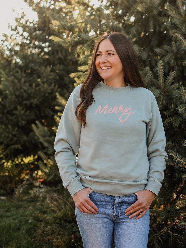 MERRY SWEATSHIRT | SAGE