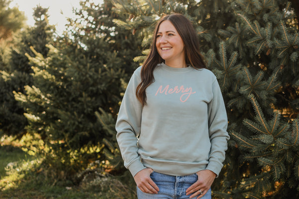 MERRY SWEATSHIRT | SAGE