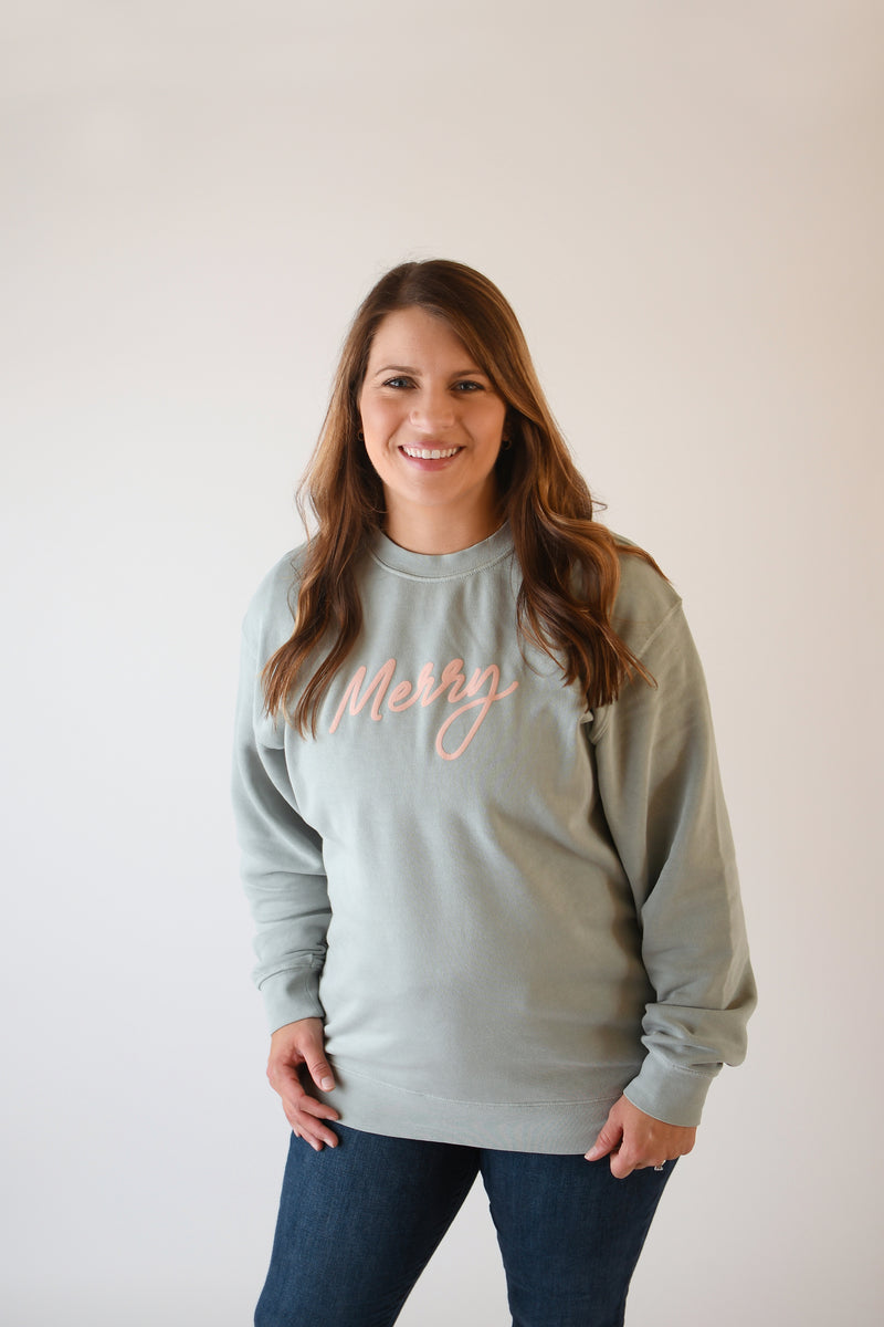 MERRY SWEATSHIRT | SAGE