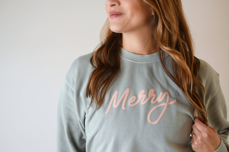 MERRY SWEATSHIRT | SAGE