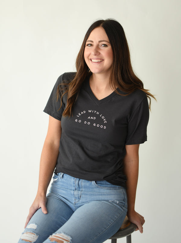 LEAD WITH LOVE TEE | DARK GRAY