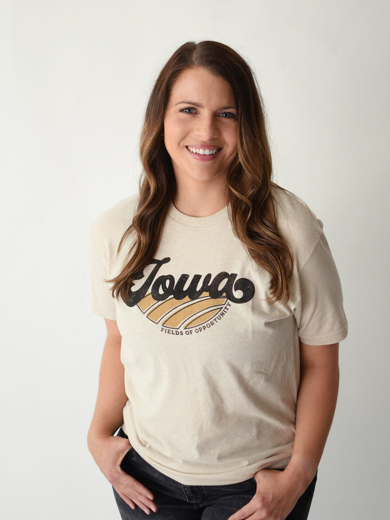 FIELDS OF OPPORTUNITY IOWA TEE IN CREAM