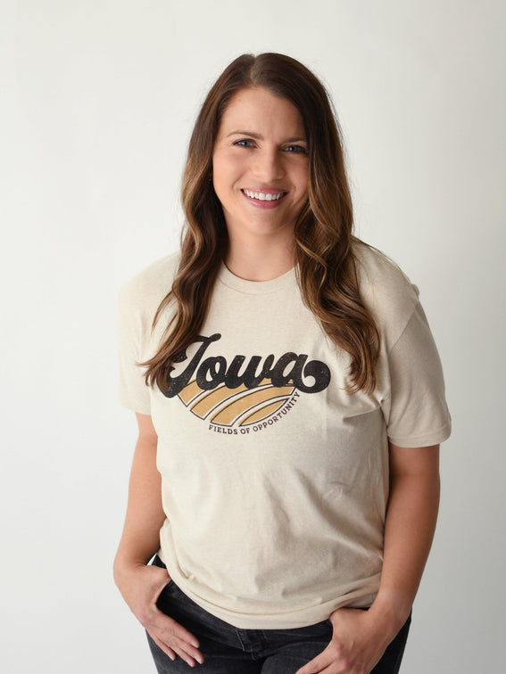 FIELDS OF OPPORTUNITY IOWA TEE IN CREAM