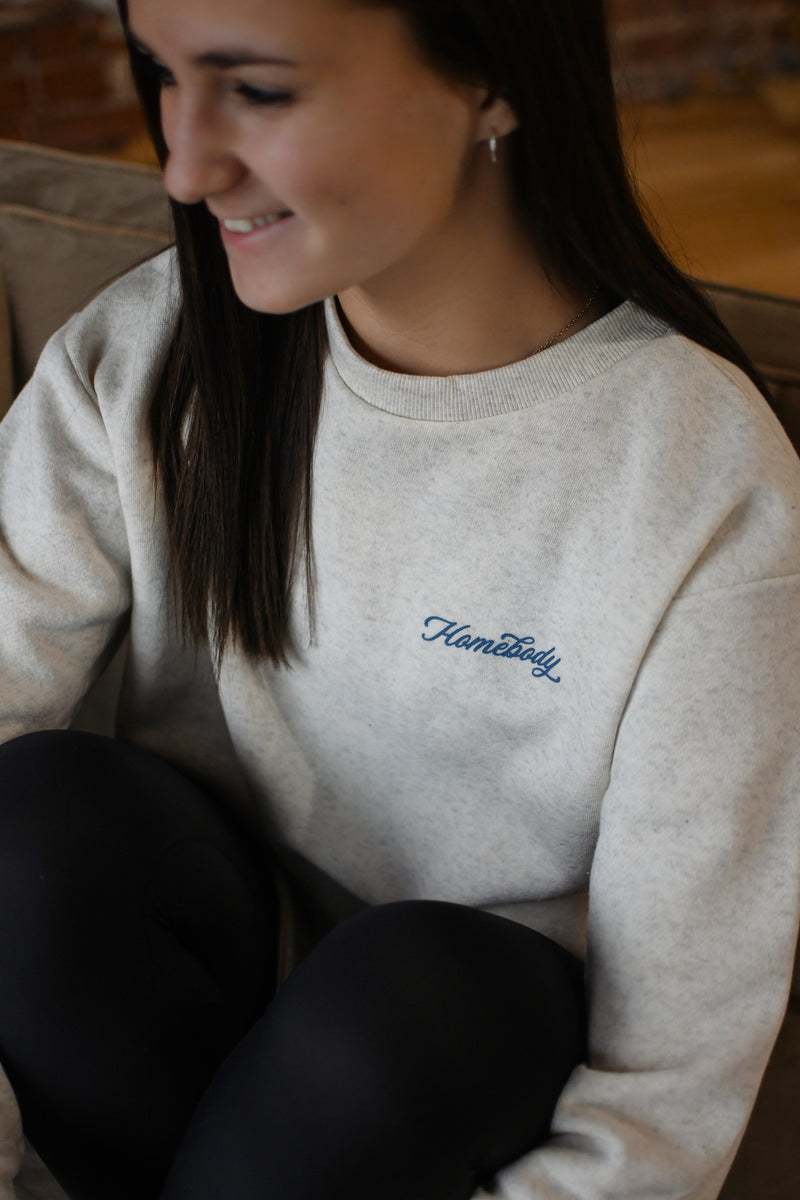 THE HOMEBODY CLUB CREWNECK SWEATSHIRT | OATMEAL