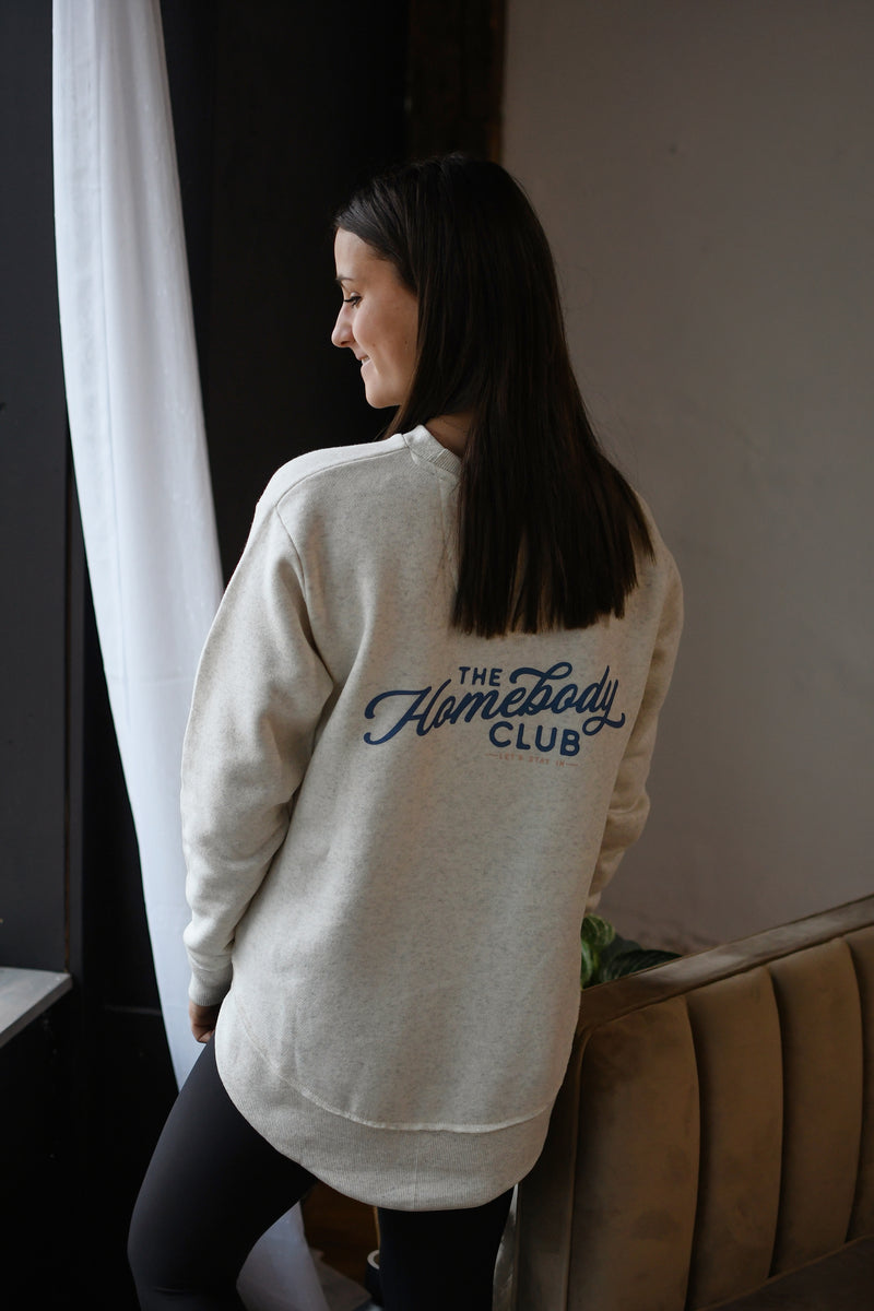 THE HOMEBODY CLUB CREWNECK SWEATSHIRT | OATMEAL