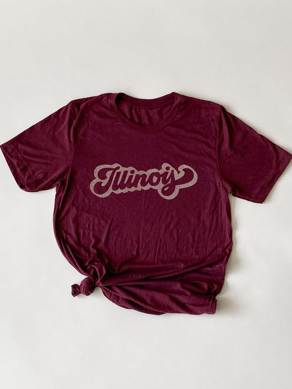 ILLINOIS TEE IN MAROON
