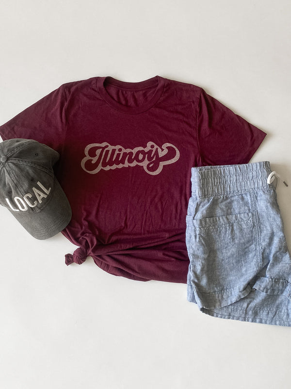 ILLINOIS TEE IN MAROON