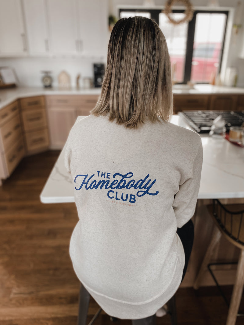 THE HOMEBODY CLUB CREWNECK SWEATSHIRT | OATMEAL