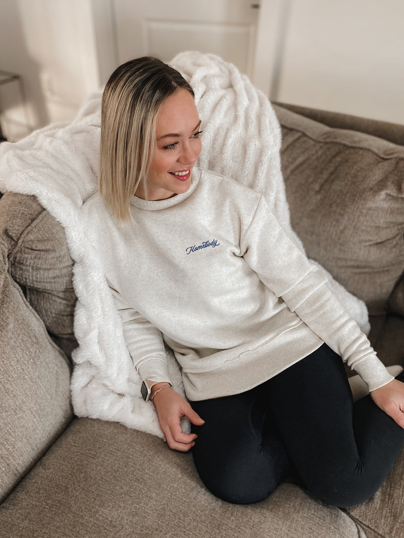 THE HOMEBODY CLUB CREWNECK SWEATSHIRT | OATMEAL