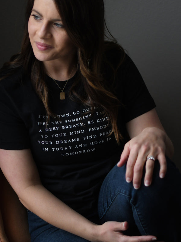 BE KIND TO YOUR MIND TEE | WOMEN’S BLACK T-SHIRT